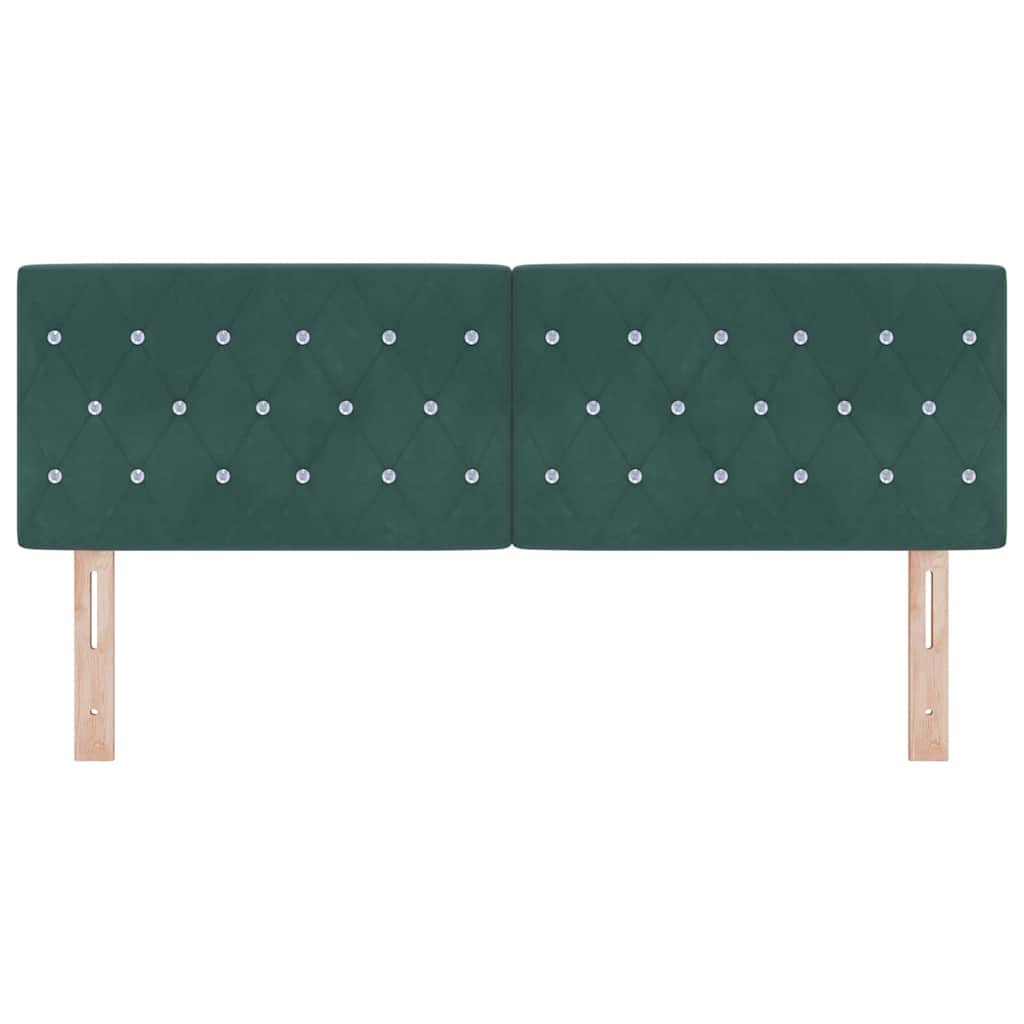 Testiera LED con strisce LED Verde Scuro 144 cm Velluto