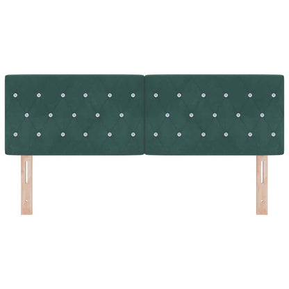 Testiera LED con strisce LED Verde Scuro 144 cm Velluto