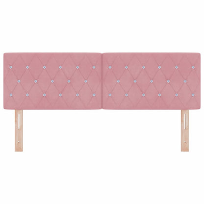 Testiera LED con strisce LED con testiera Rosa 144 cm Velluto