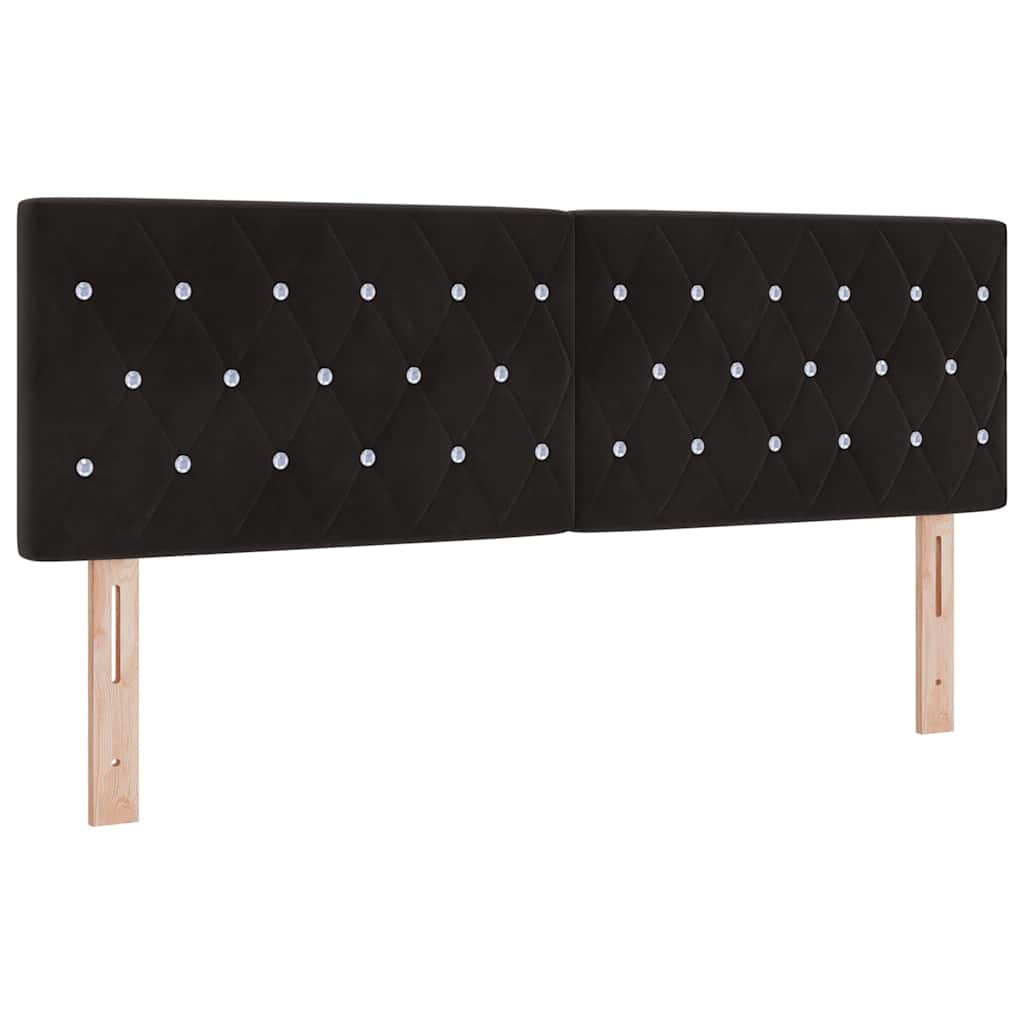 Testiera LED con strisce LED con testiera Nero 160 cm Velluto