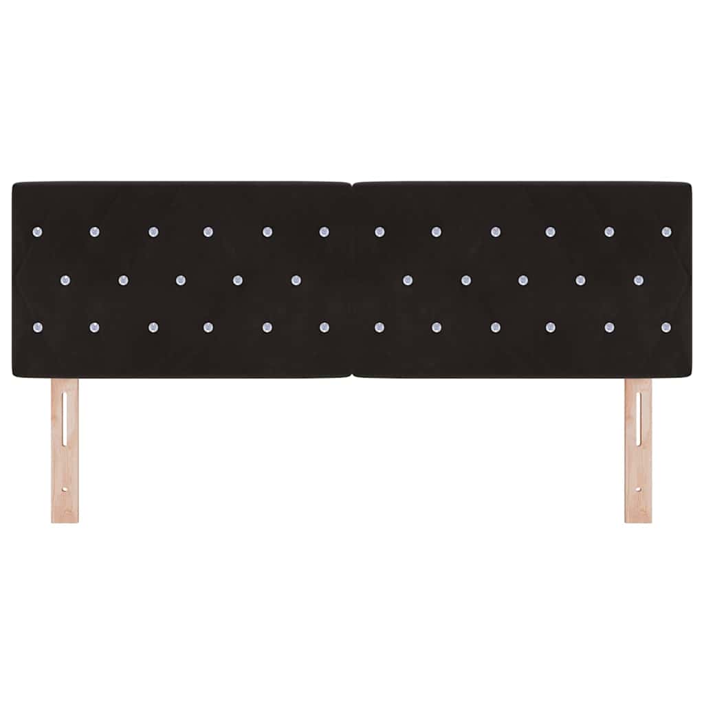 Testiera LED con strisce LED con testiera Nero 160 cm Velluto
