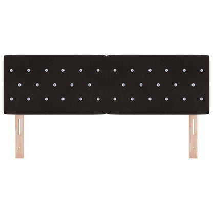 Testiera LED con strisce LED con testiera Nero 160 cm Velluto