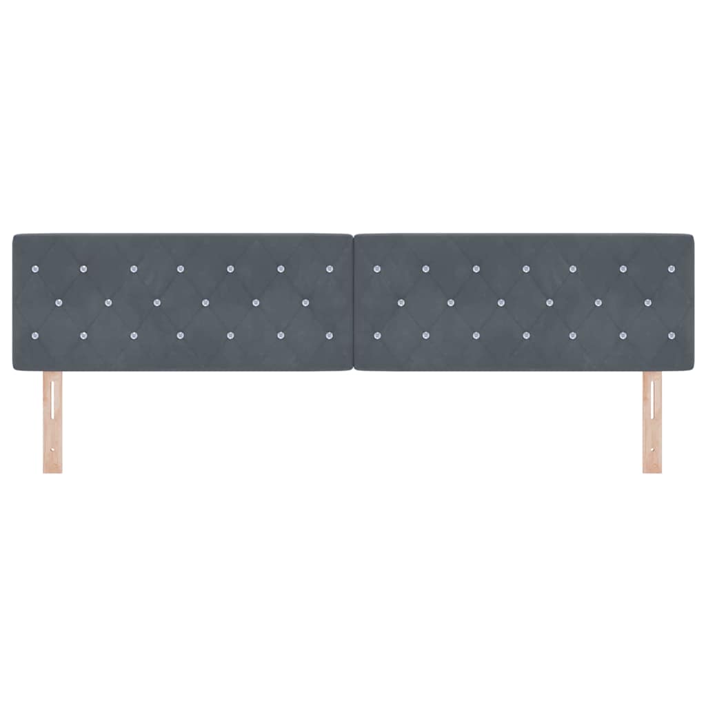 Testiera LED con strisce LED Grigio scuro 200 cm Velluto