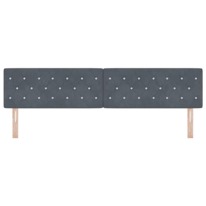Testiera LED con strisce LED Grigio scuro 200 cm Velluto