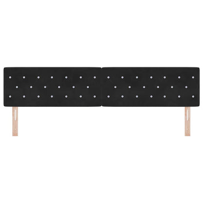 Testiera LED con strisce LED con testiera Nero 200 cm Velluto