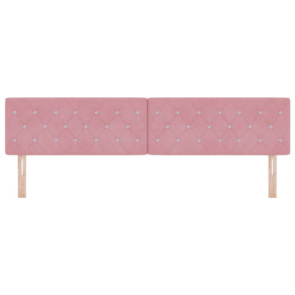 Testiera LED con strisce LED con testiera Rosa 200 cm Velluto