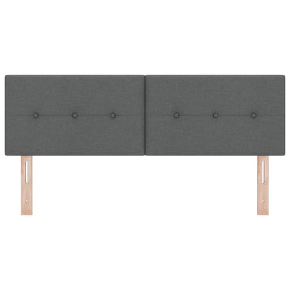 Testiera LED con strisce LED Grigio scuro 160 cm Tessuto