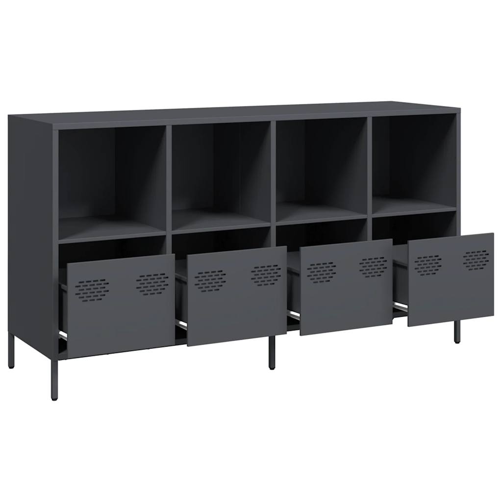 Credenza Antracite 135x39x73,5 cm in Acciaio Laminato a Freddo
