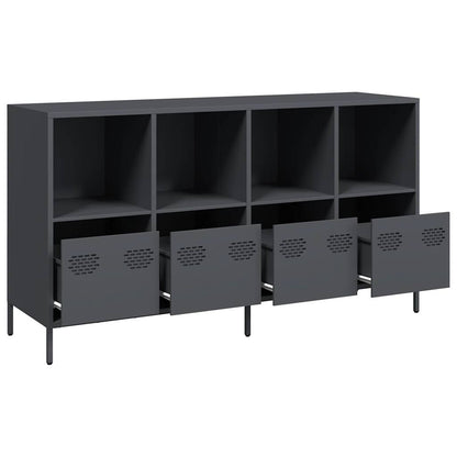 Credenza Antracite 135x39x73,5 cm in Acciaio Laminato a Freddo