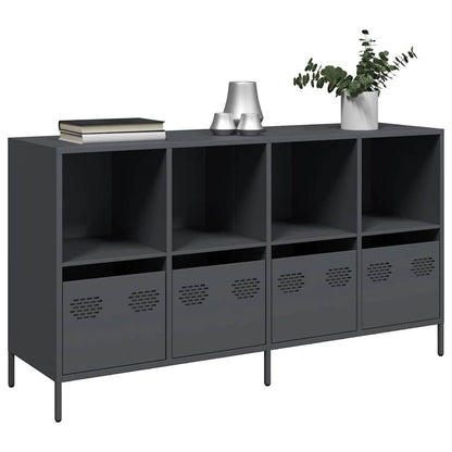 Credenza Antracite 135x39x73,5 cm in Acciaio Laminato a Freddo