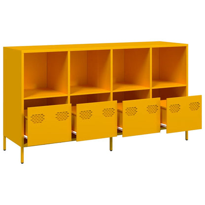 Credenza Giallo Senape 135x39x73,5 cm Acciaio Laminato a Freddo