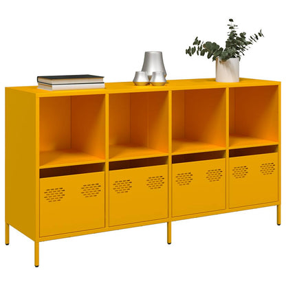 Credenza Giallo Senape 135x39x73,5 cm Acciaio Laminato a Freddo