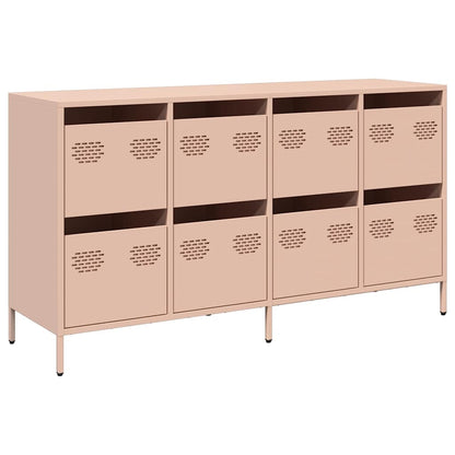 Credenza Rosa 135x39x73,5 cm in Acciaio Laminato a Freddo