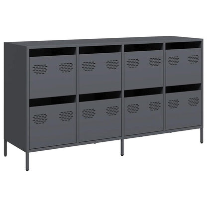 Credenza Antracite 135x39x73,5 cm in Acciaio Laminato a Freddo