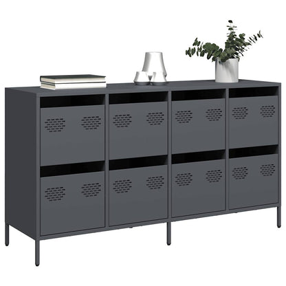 Credenza Antracite 135x39x73,5 cm in Acciaio Laminato a Freddo