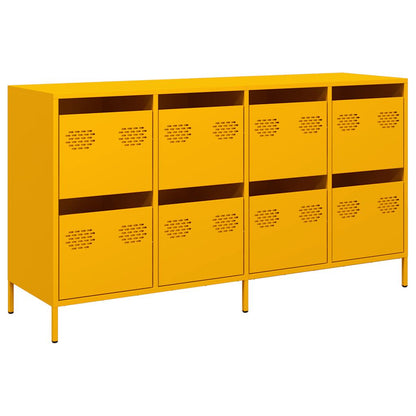 Credenza Giallo Senape 135x39x73,5 cm Acciaio Laminato a Freddo