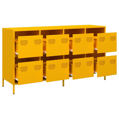 Credenza Giallo Senape 135x39x73,5 cm Acciaio Laminato a Freddo