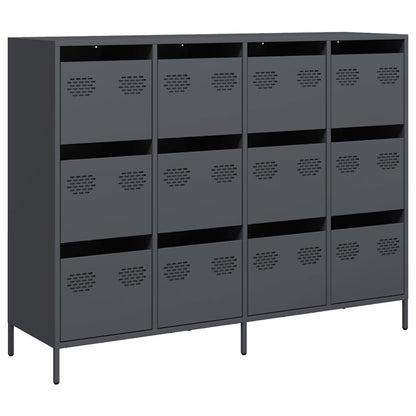 Credenza Antracite 135x39x103,5 cm in Acciaio Laminato a Freddo