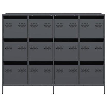 Credenza Antracite 135x39x103,5 cm in Acciaio Laminato a Freddo