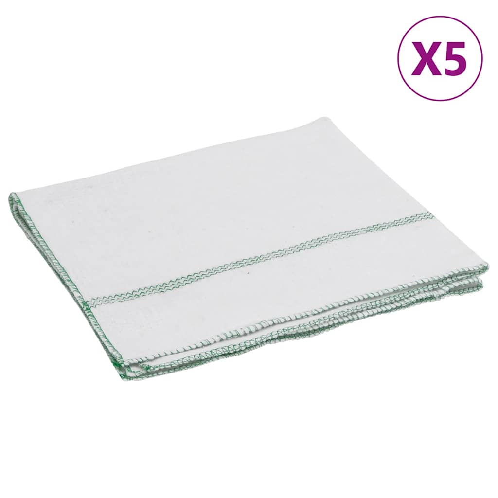 Panni per la Pulizia 5pz Righe Bianche e Verdi 50x60 cm