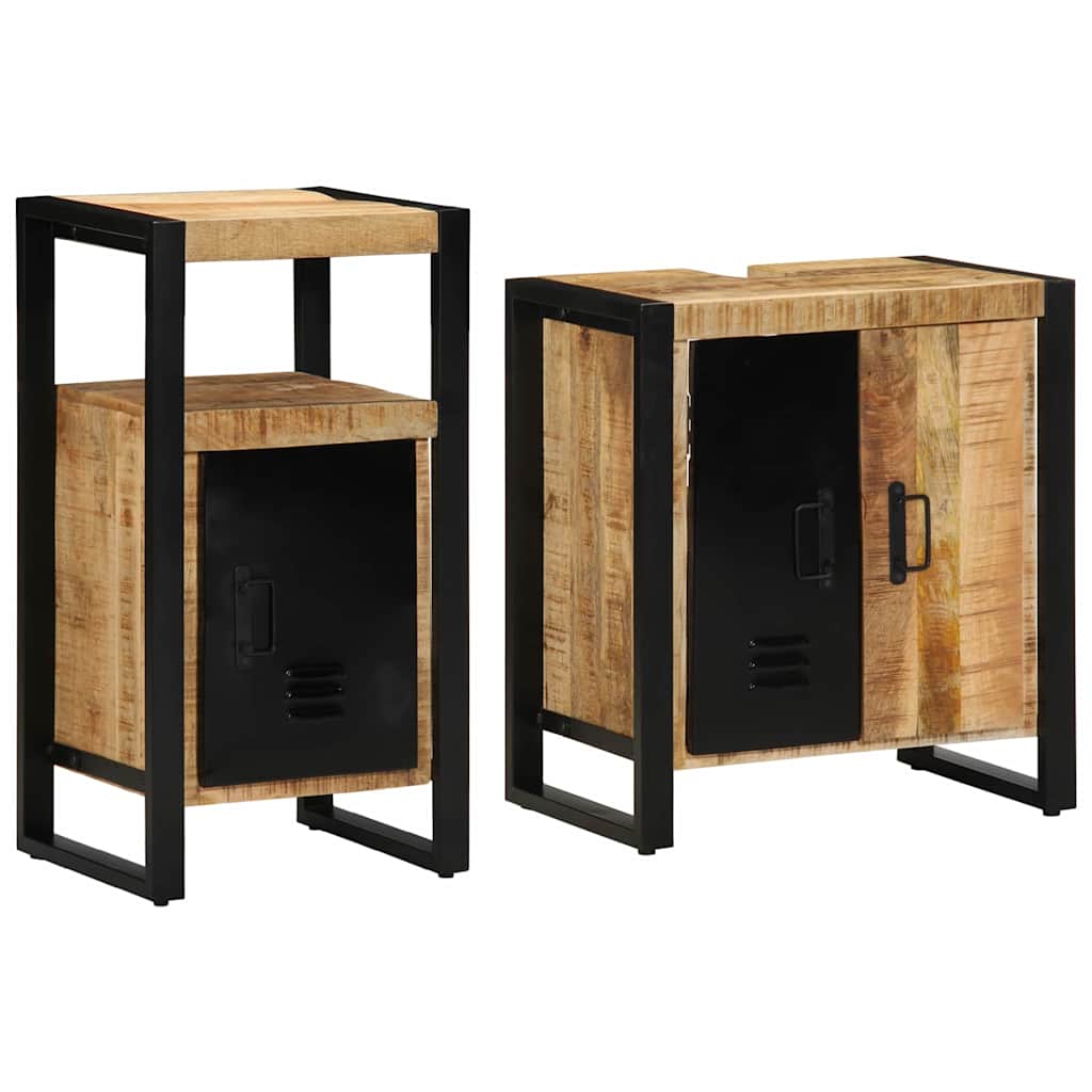Set di mobili per il bagno 2 pcs Legno di mango massello