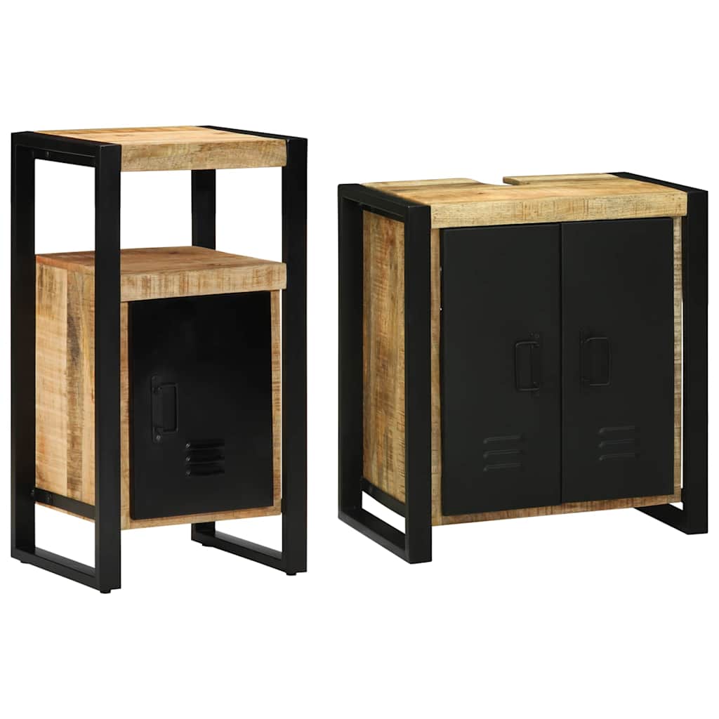 Set di mobili per il bagno 2 pcs Legno di mango massello