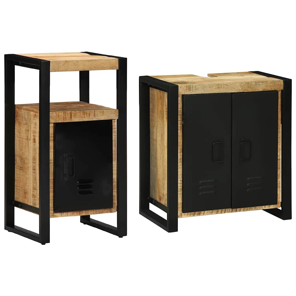 Set di mobili per il bagno 2 pcs Legno di mango massello