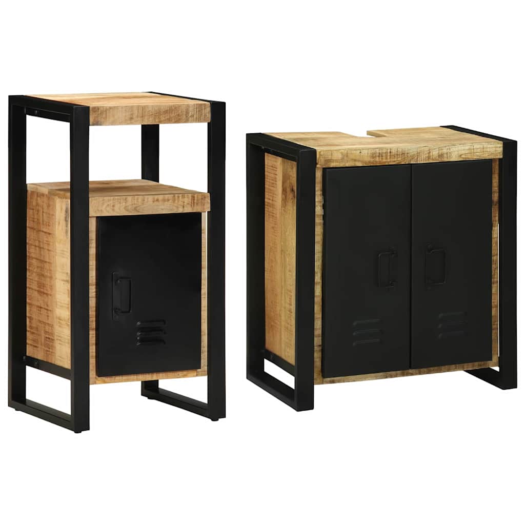 Set di mobili per il bagno 2 pcs Legno di mango massello