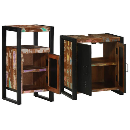 Set di mobili per il bagno 2 pcs Legno Recuperato Massello