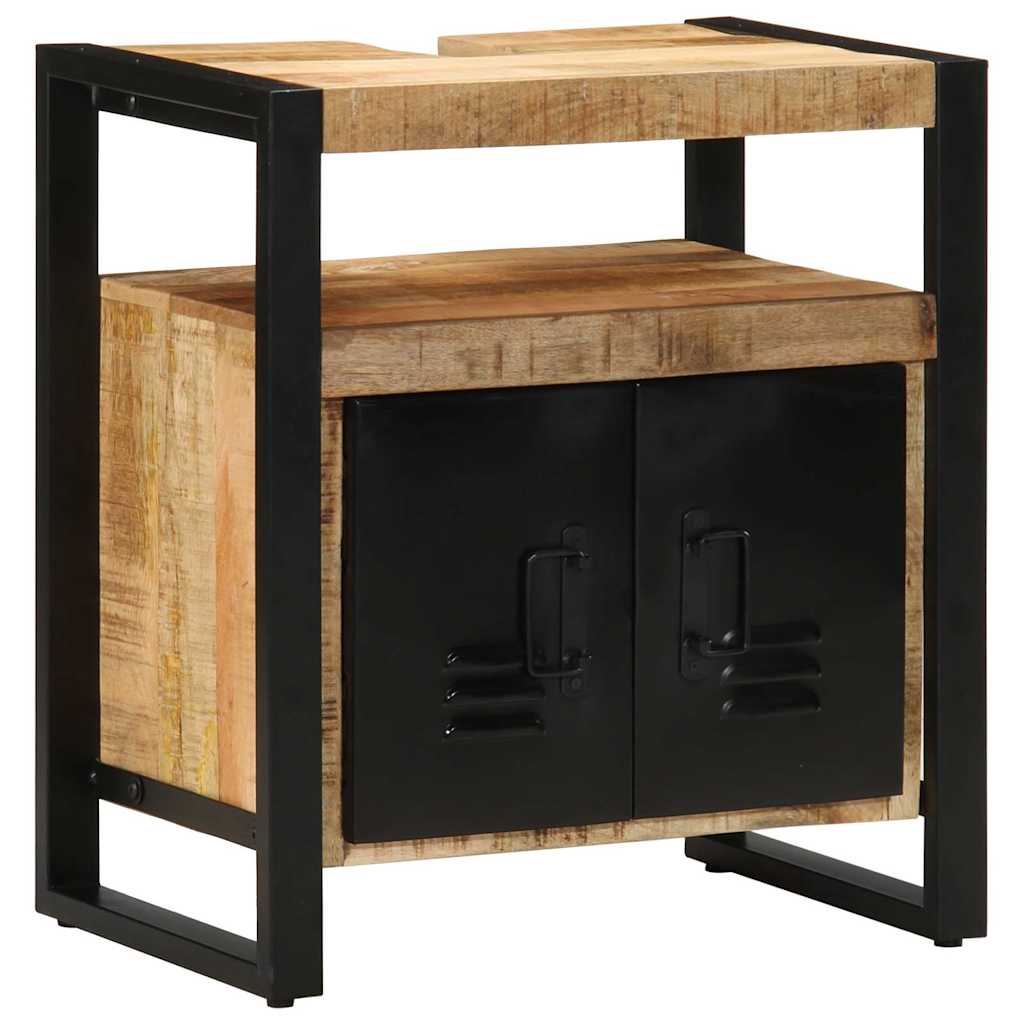 Set di mobili per il bagno 2 pcs Legno di mango grezzo e solido