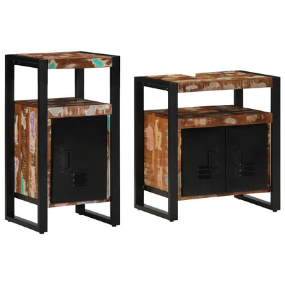 Set di mobili per il bagno 2 pcs Legno massello riciclato