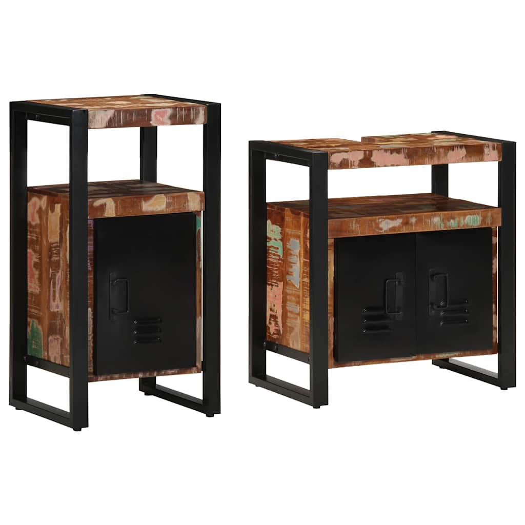 Set di mobili per il bagno 2 pcs Legno massello riciclato