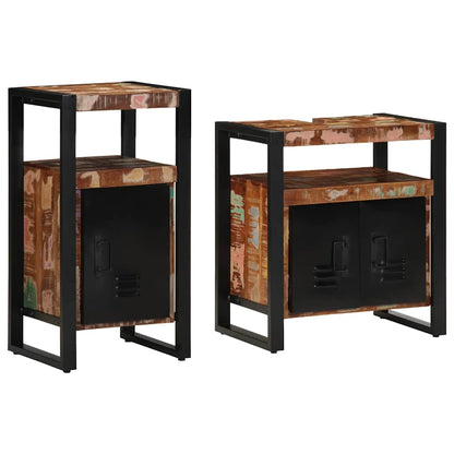 Set di mobili per il bagno 2 pcs Legno massello riciclato