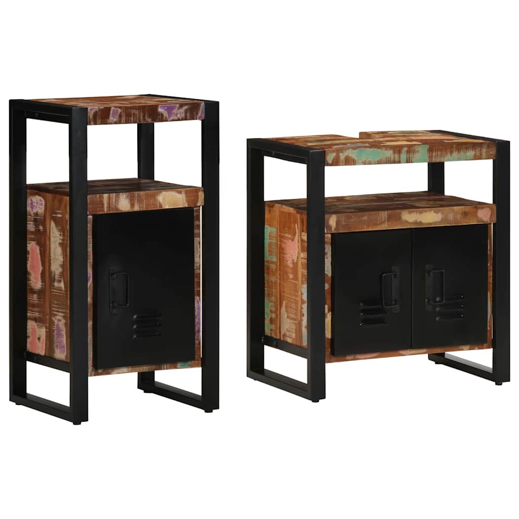 Set di mobili per il bagno 2 pcs Legno massello riciclato