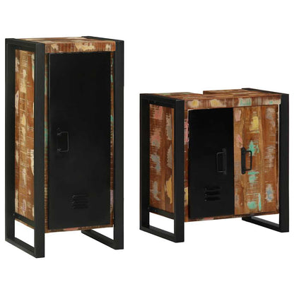 Set di mobili per il bagno 2 pcs Legno Recuperato Massello