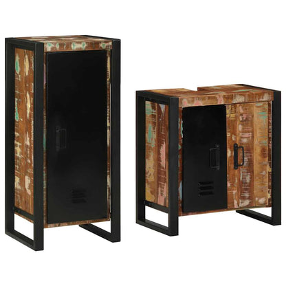 Set di mobili per il bagno 2 pcs Legno Recuperato Massello