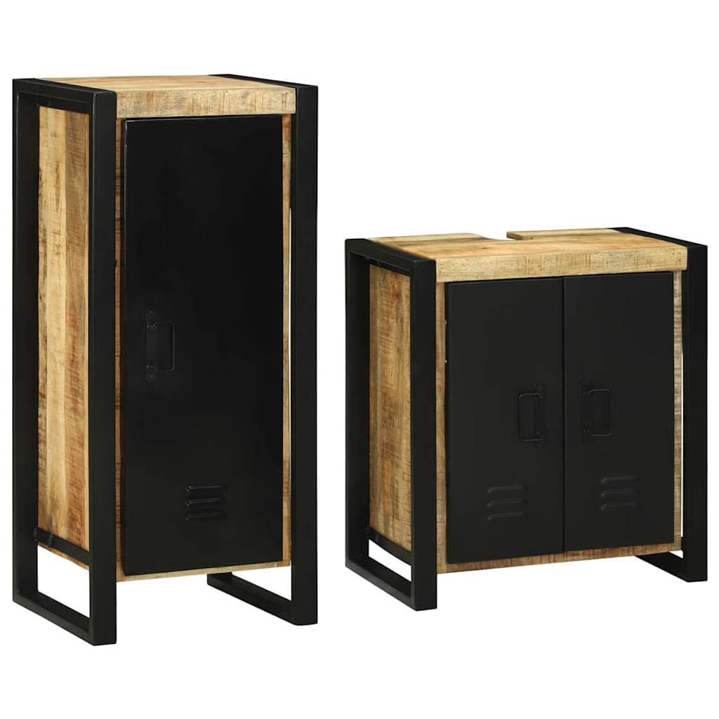 Set di mobili per il bagno 2 pcs Legno di mango massello