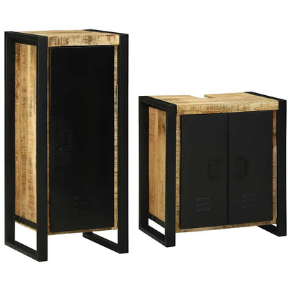 Set di mobili per il bagno 2 pcs Legno di mango massello