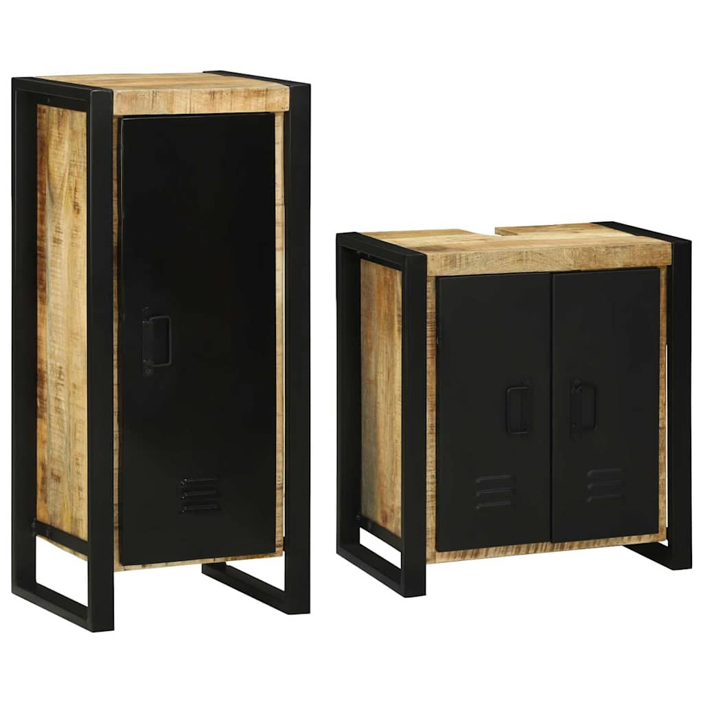 Set di mobili per il bagno 2 pcs Legno di mango massello