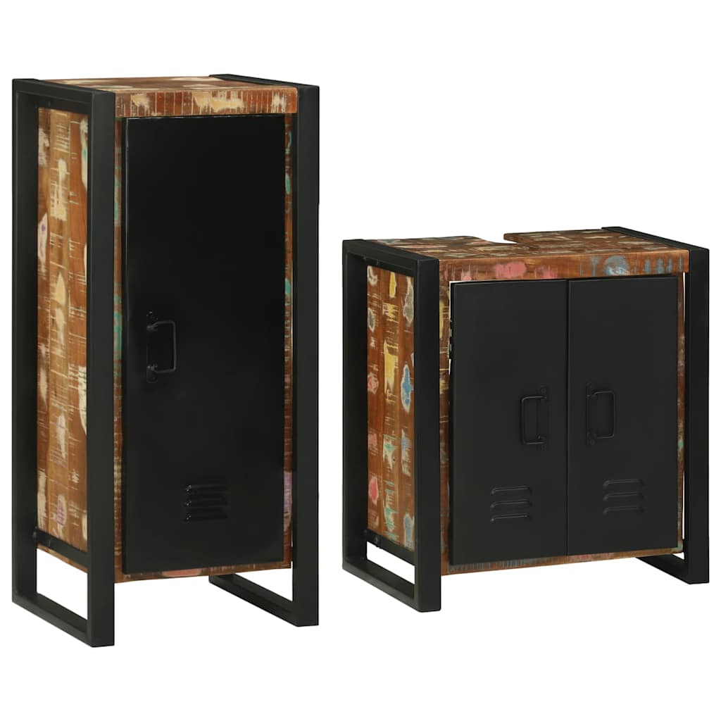 Set di mobili per il bagno 2 pcs Legno massello riciclato