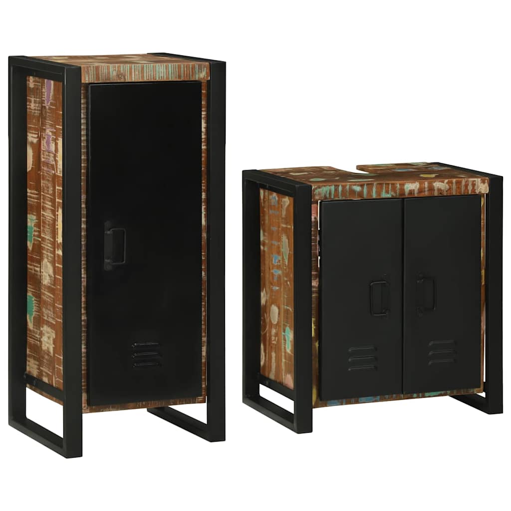Set di mobili per il bagno 2 pcs Legno massello riciclato
