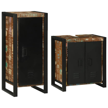 Set di mobili per il bagno 2 pcs Legno massello riciclato