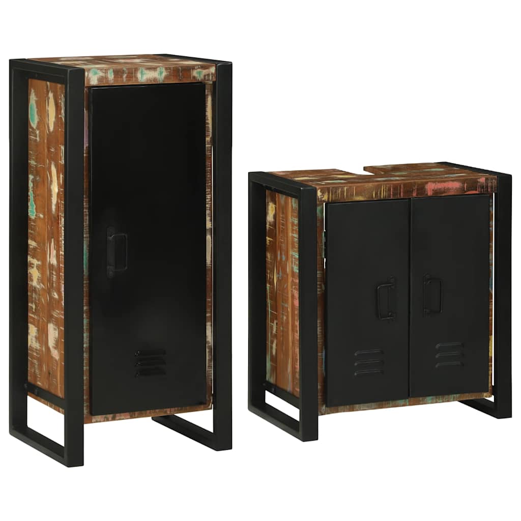 Set di mobili per il bagno 2 pcs Legno massello riciclato