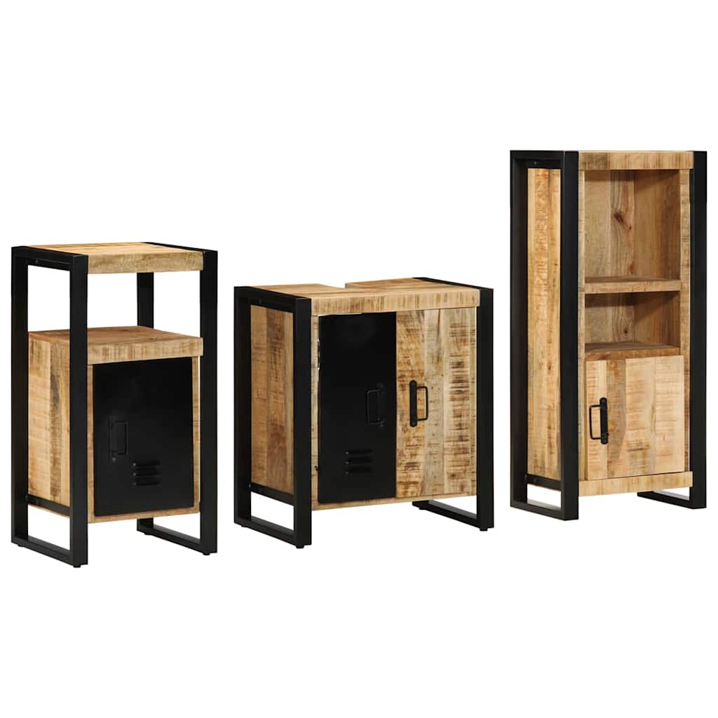 Set di mobili per il bagno 3 pcs Legno di mango massello