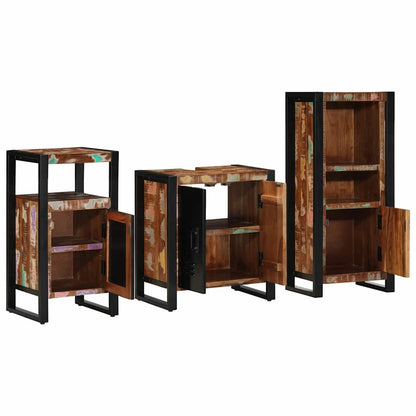 Set di mobili per il bagno 3 pcs Legno Recuperato Massello