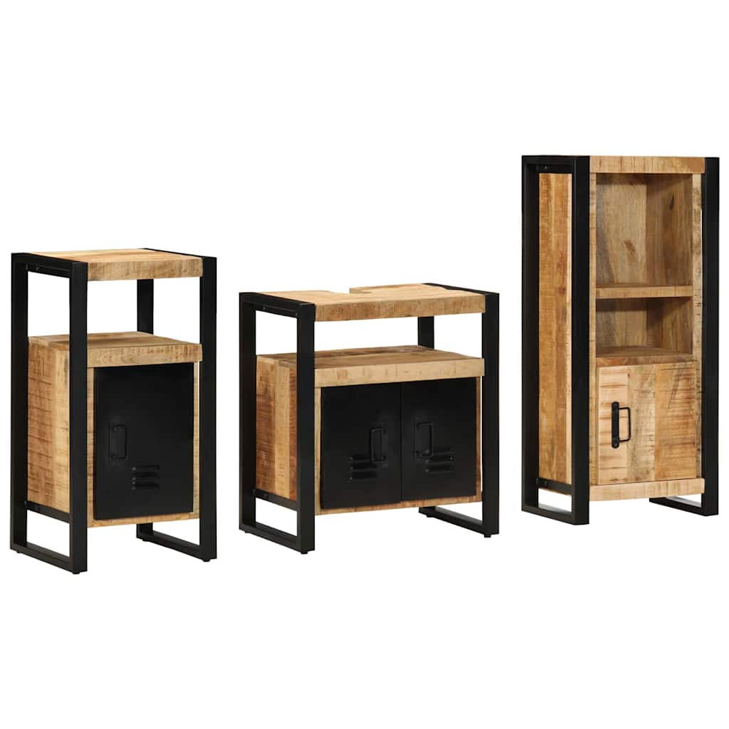 Set di mobili per il bagno 3 pcs Legno di mango massello