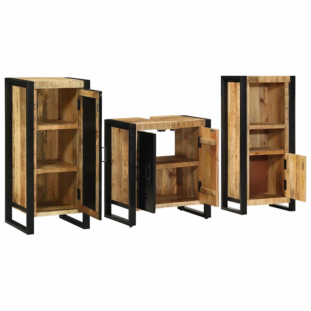 Set di mobili per il bagno 3 pcs Legno di mango massello