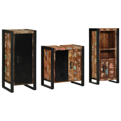 Set di mobili per il bagno 3 pcs Legno Recuperato Massello