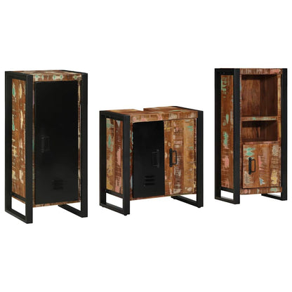 Set di mobili per il bagno 3 pcs Legno Recuperato Massello