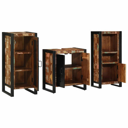 Set di mobili per il bagno 3 pcs Legno Recuperato Massello